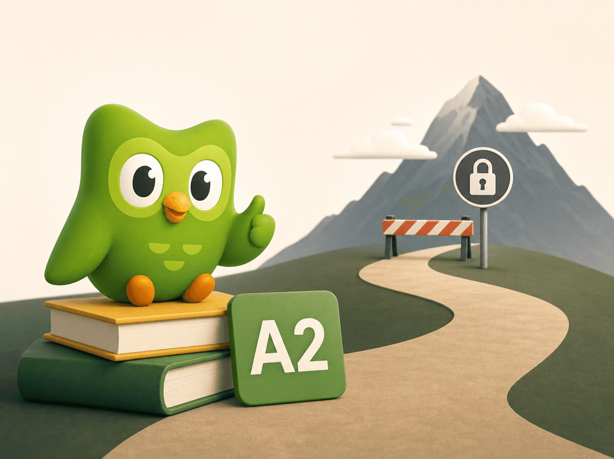 Duolingo Got You to A2. Here's Why It Won't Get You Much Further