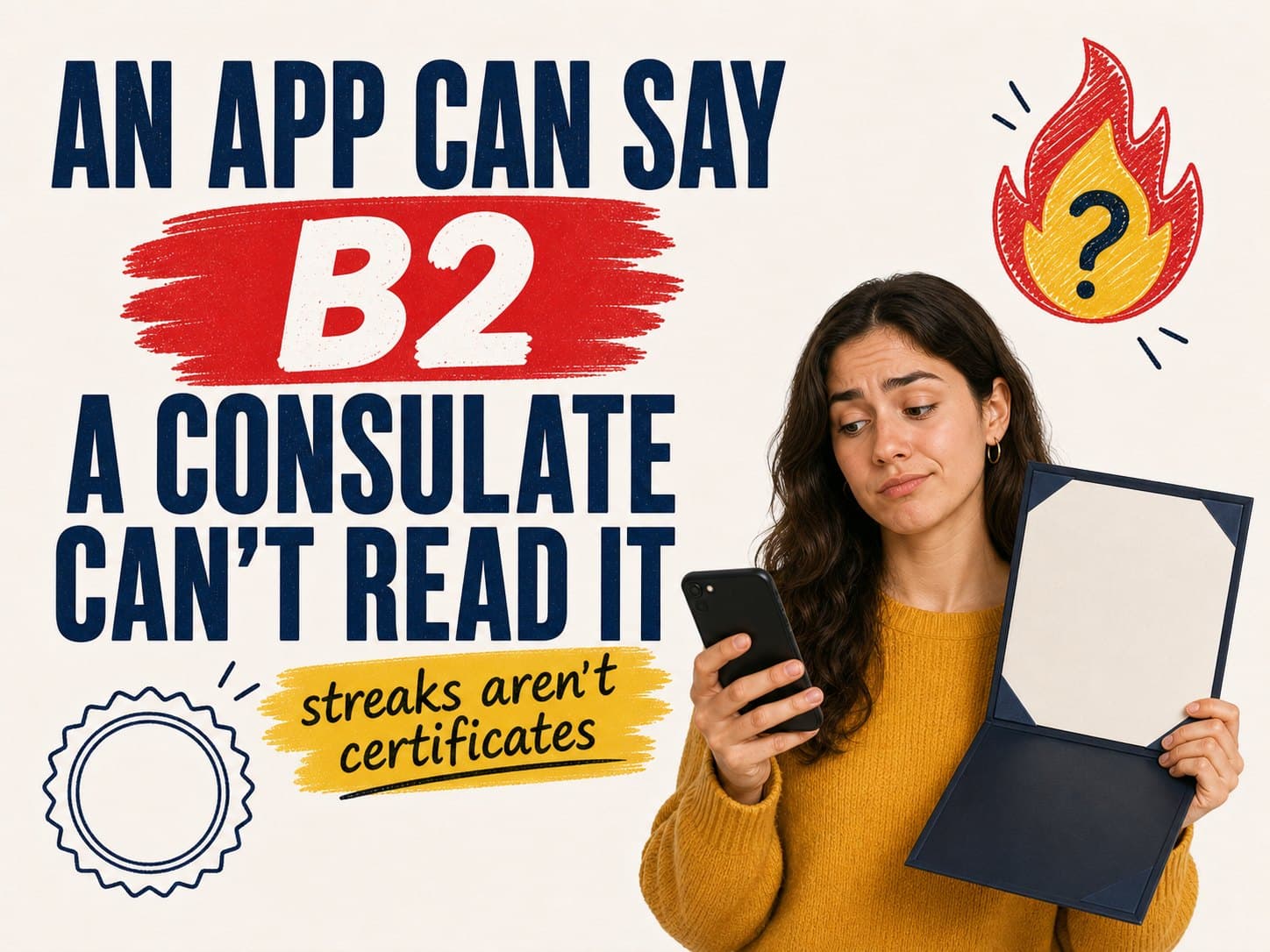 Duolingo Now Says Its German Course Reaches B2. Your Visa Still Wants a Certificate, Not a Score